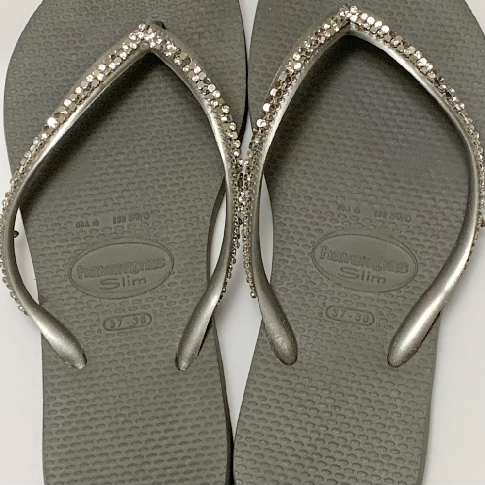Havaianas Grey and Silver Flip Flops - Picture 4 of 15